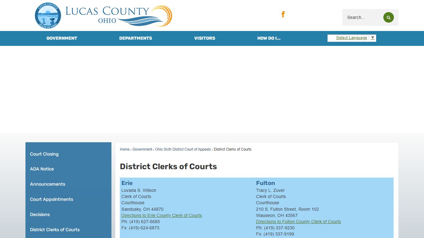 District Clerks of Courts | Lucas County, OH - Official Website